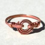 Copper Hammered Swirl Ring..