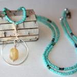 Open Circle Mint Beaded Ne..