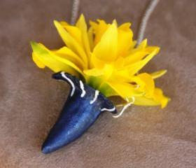 Wearable Botanical Planter Vase Necklace on a Silver Chain Handmade